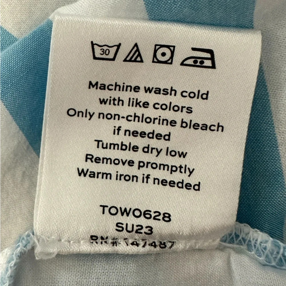 Draper James Connie Top in blue & white Awning Stripe. Size XL - Picture 6 of 10